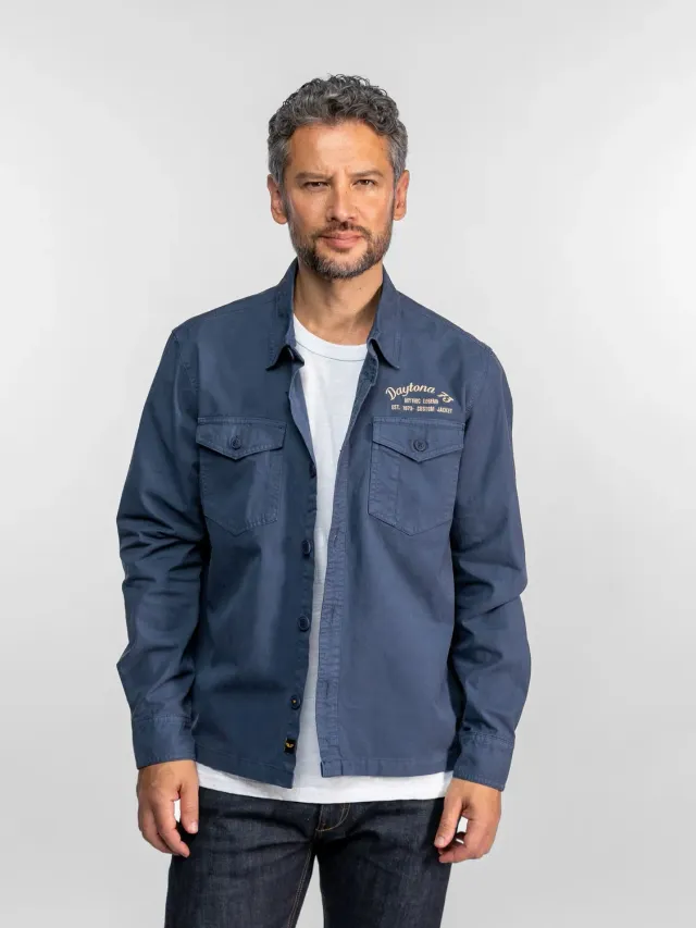 Daytona Akrono chemise homme coton vintage blue boxy
