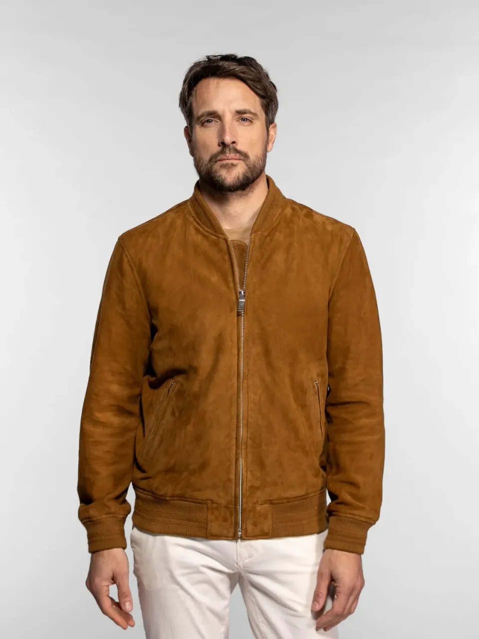 Daytona Gila bomber cuir suédé Cognac homme