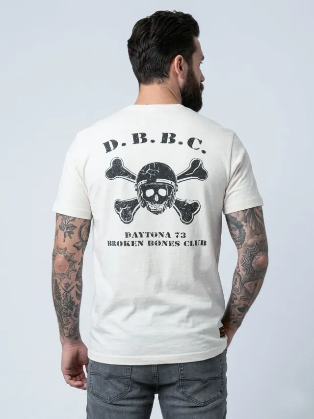 Daytona Bones t-shirt tête de mort offwhite coton slub