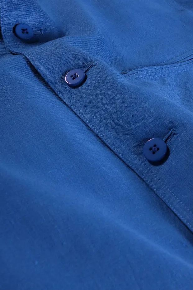 HOLLINGTON Megève veste lin pur bleu léger été