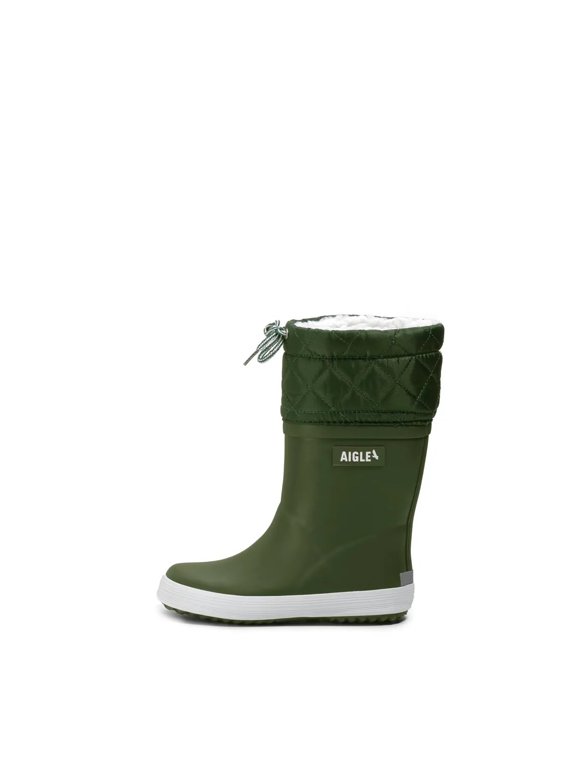 Aigle Giboulee 2 botte de pluie enfant fourrée Marine Blanc