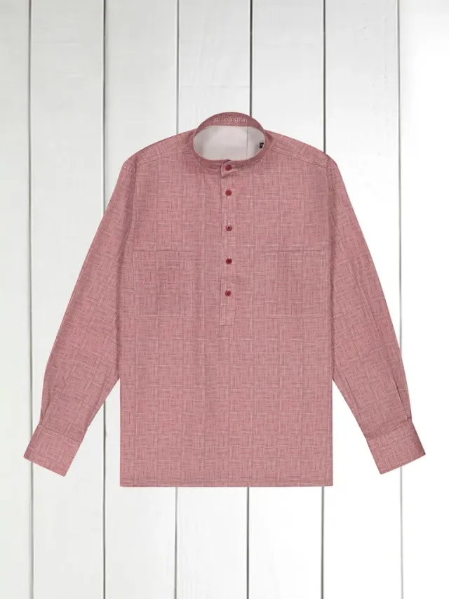 Hollington chemise coton col mao à carreaux homme