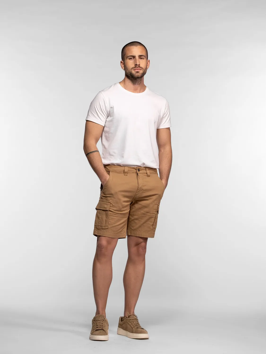 Daytona Bostoni short cargo homme beige toile poches