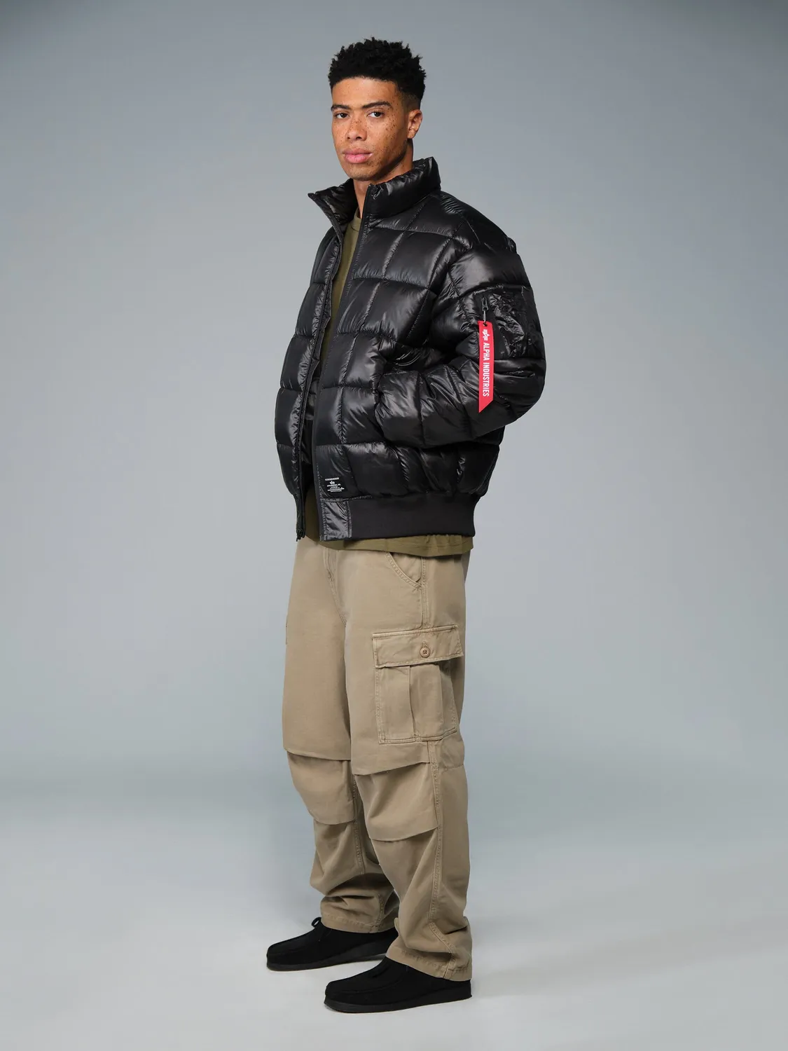 Alpha Industries MA-1 Puffer bomber noir déperlant