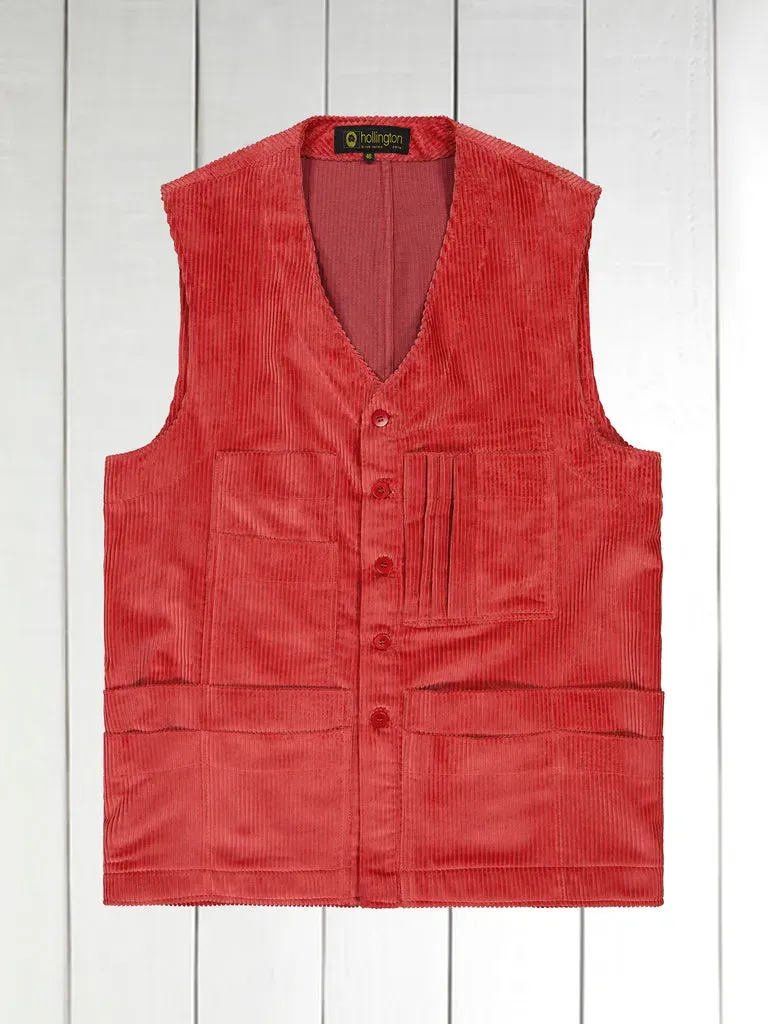 Hollington gilet 20 poches velours laine vieux rose