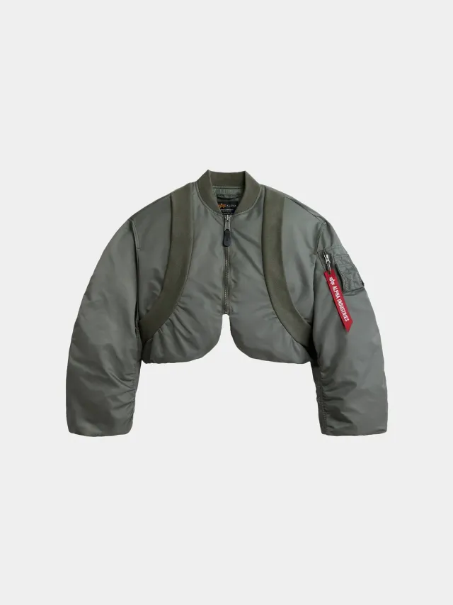 Alpha Industries MA-1 Knit Rib bomber gris femme
