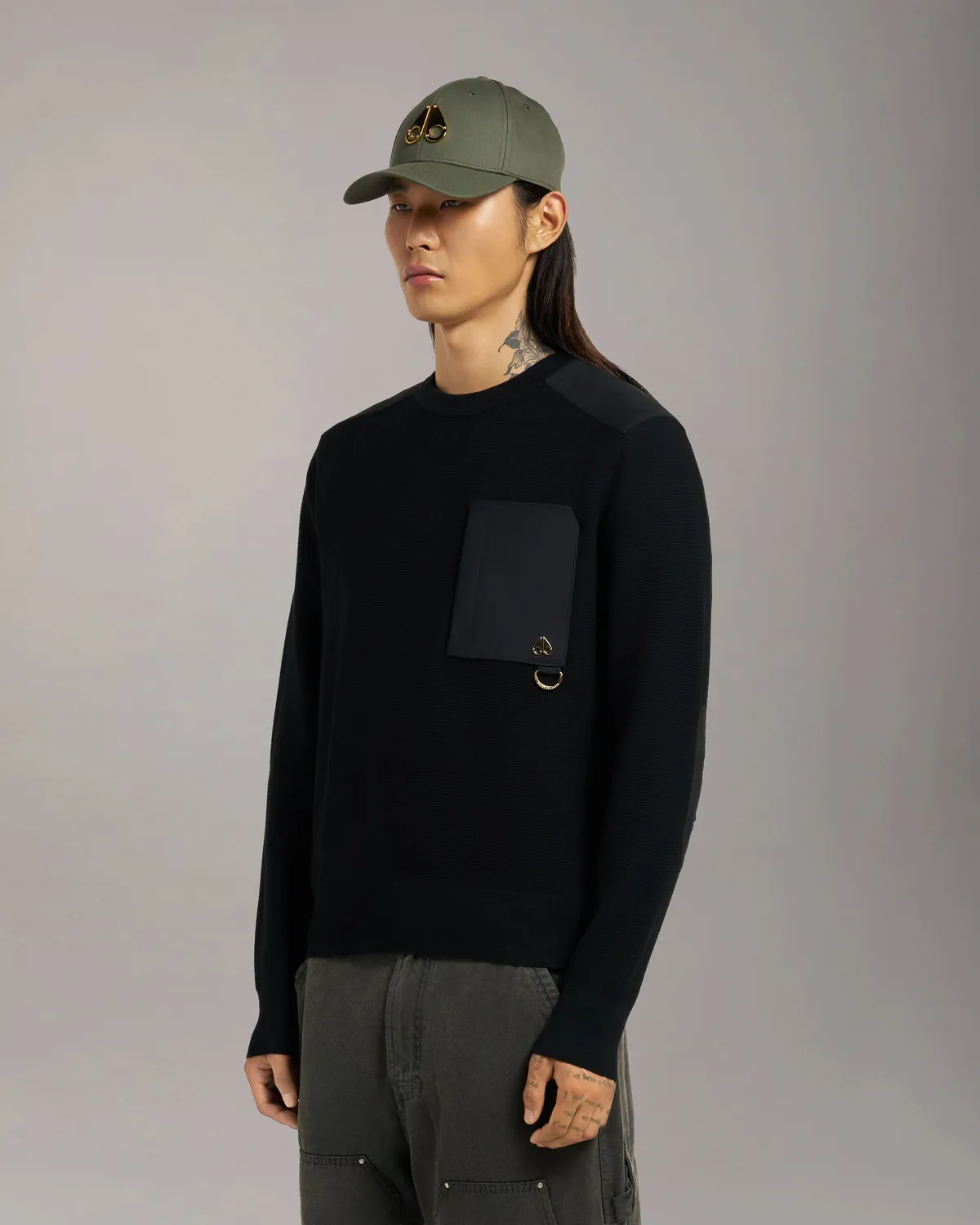 Moose Knuckles Gold Series Elowan Pull Noir Col Rond