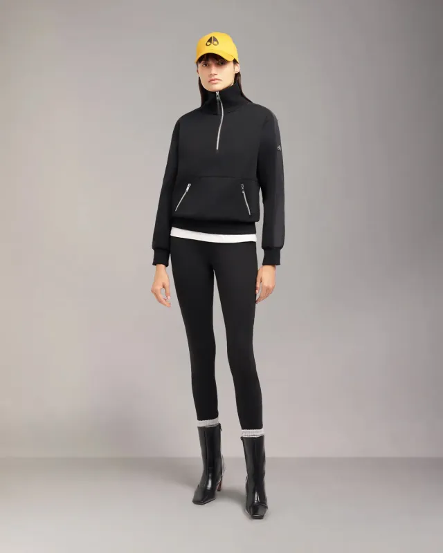 Moose Knuckles Mix Media sweat quarter zip noir sport