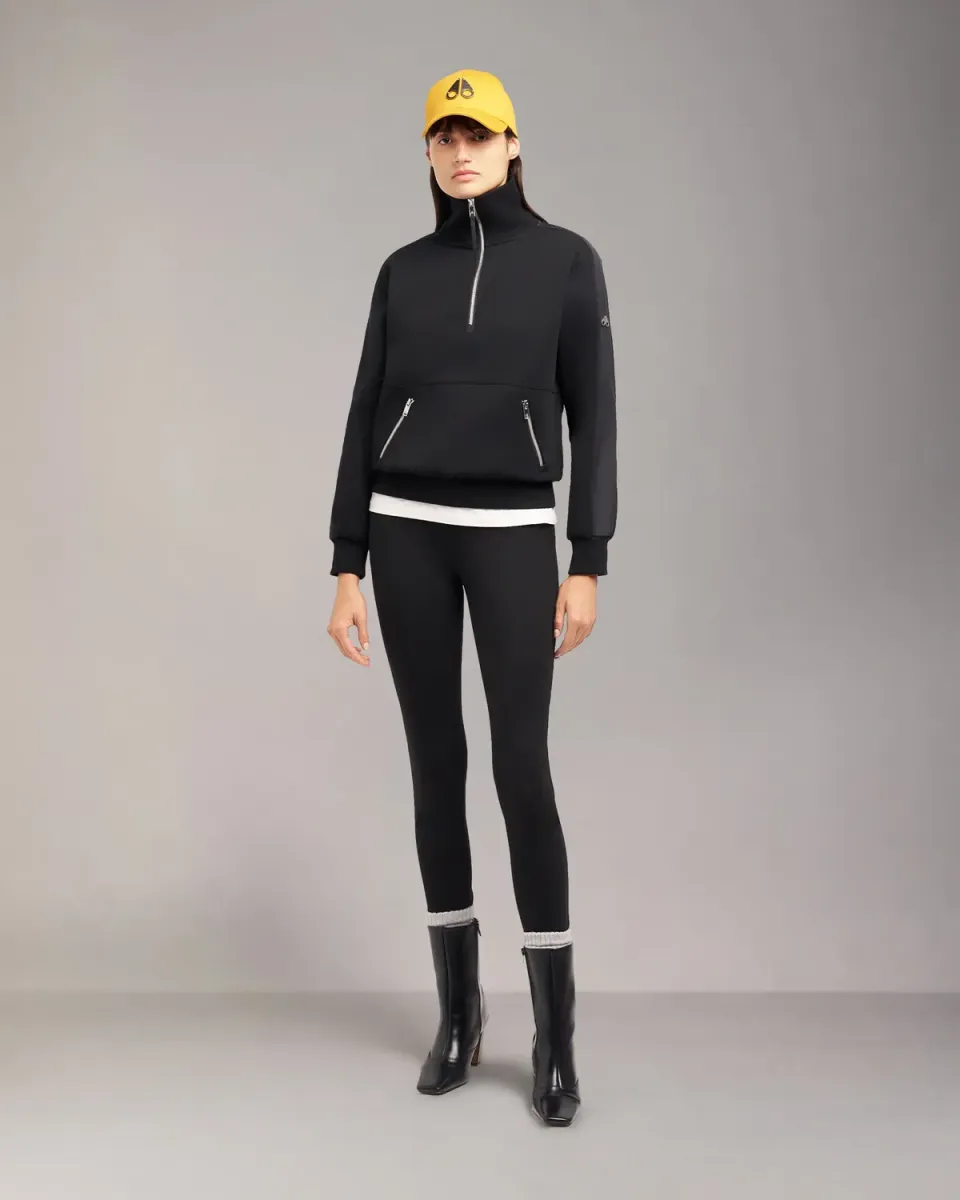 Moose Knuckles Mix Media sweat quarter zip noir sport
