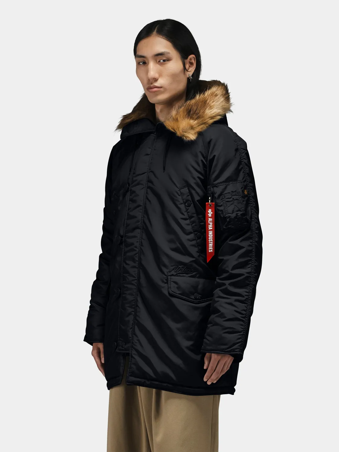 Alpha Industries N-3B Oxford parka vert cuisses grand froid