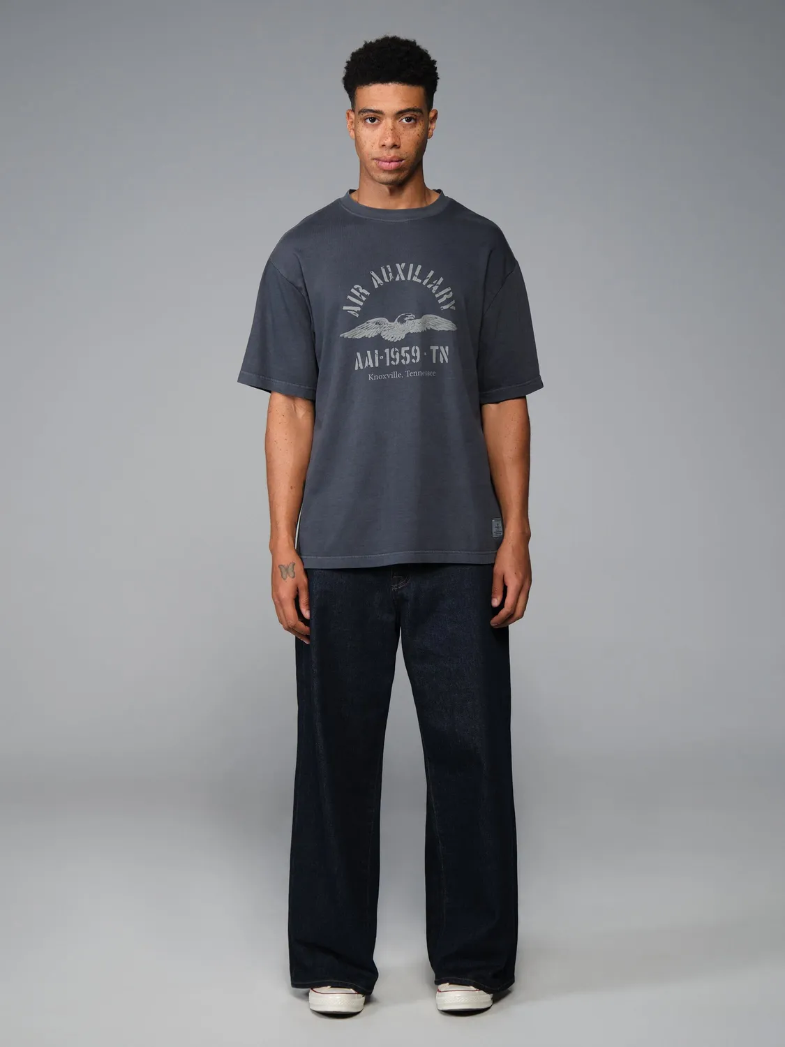 Alpha Industries Essential Battlewash Air Aux t-shirt noir délavé