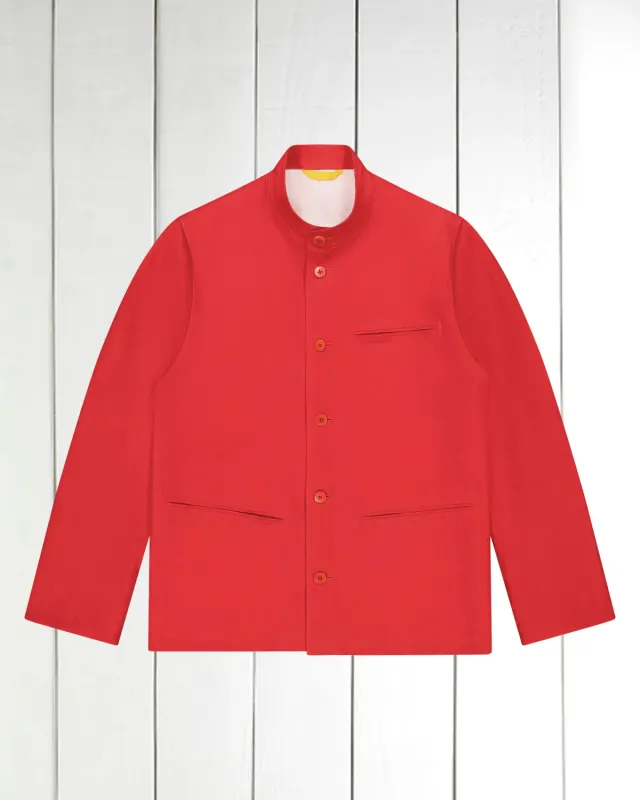 Hollington Megève veste lin rouge col officier 46