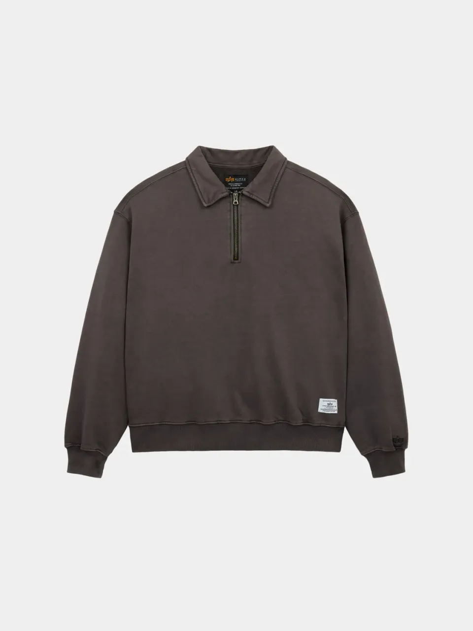 Alpha Industries Essential Battlewash Sweat Zip Hickory Coton