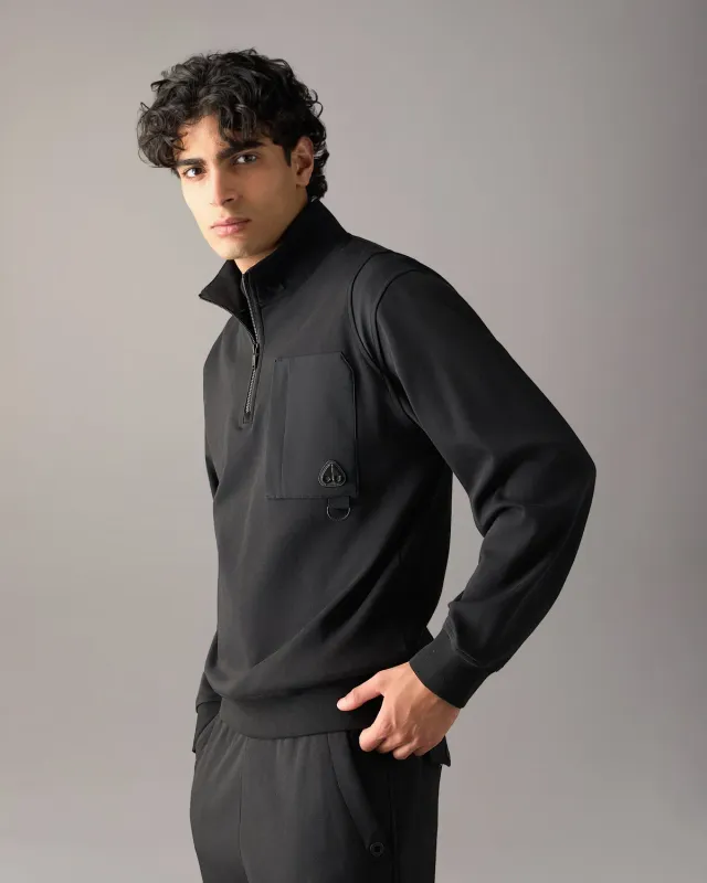 Moose Knuckles Dalon sweat col zippé noir