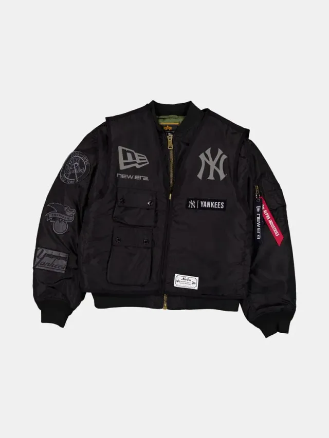 Alpha Industries MA-1 Yankees Blouson Noir Gilet 2-en-1