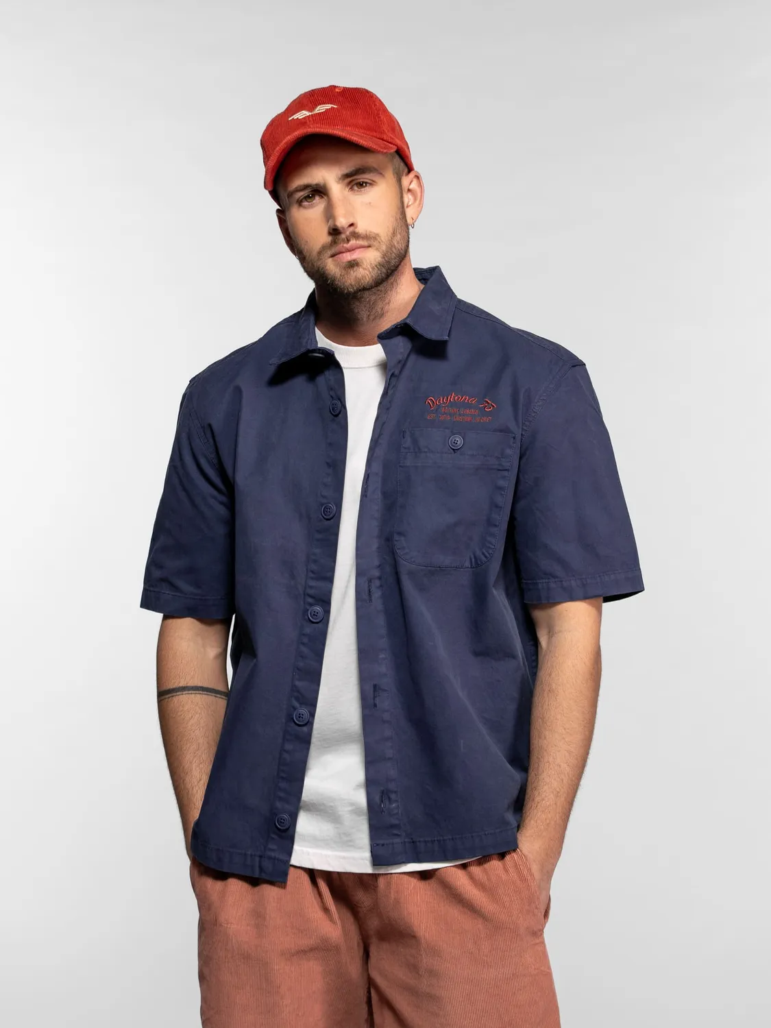 DAYTONA Tucson chemise boxy vintage manches courtes beige