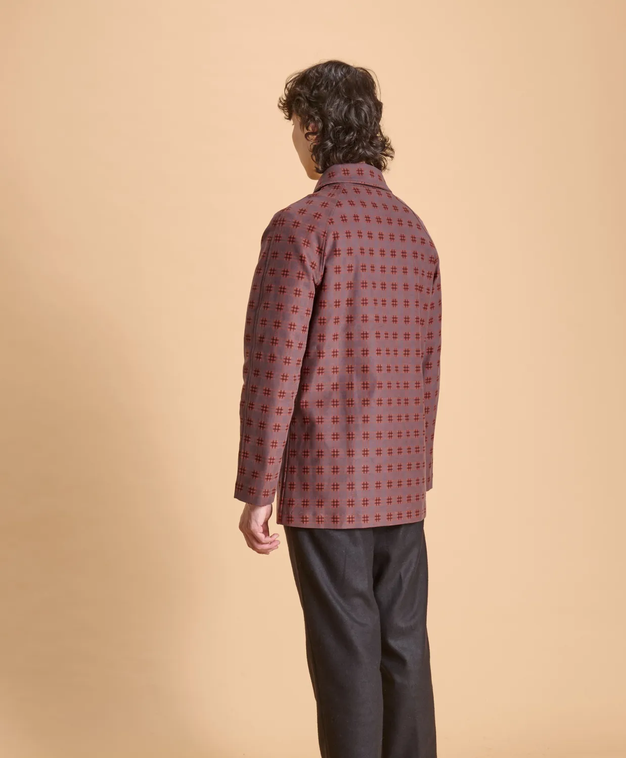 SOUBACQ Boulogne trench gabardine pourpre carreaux