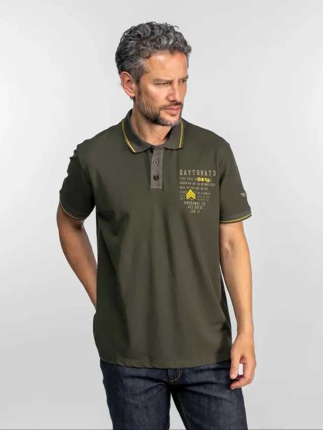 Daytona Gage polo militaire homme kaki piqué coton