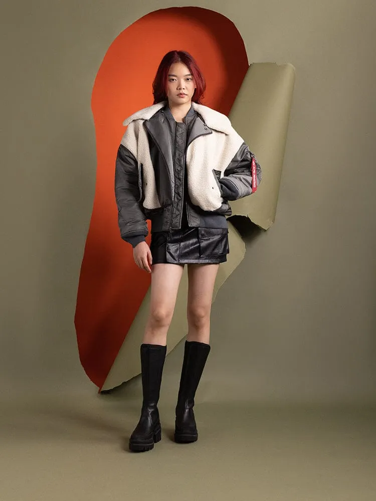 Alpha Industries B-15 Sherpa Hybrid blouson femme gris