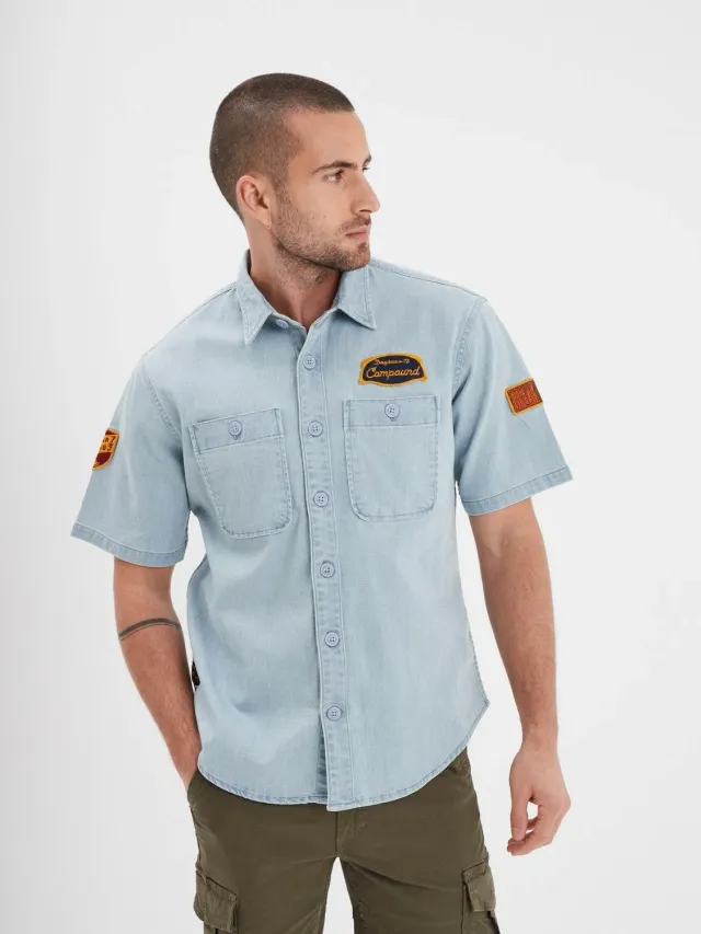DAYTONA Boroughs chemise denim bleu délavé