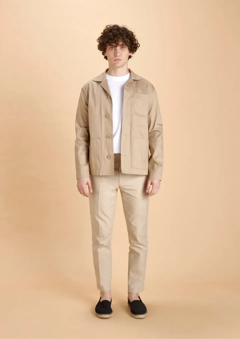 Soubacq Le Bleu Sable veste de travail coton beige