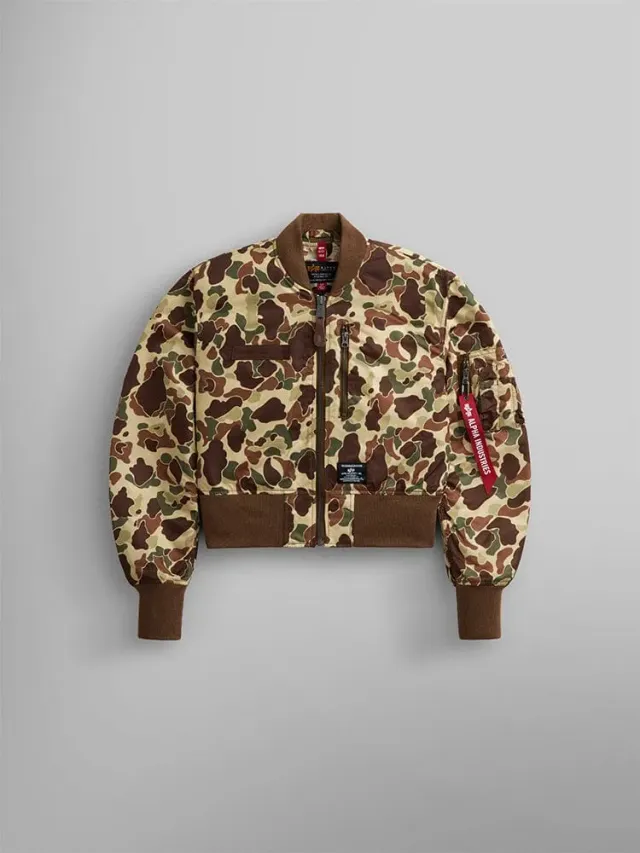 Alpha Industries L-2B Cropped Gen II bomber femme camo vert