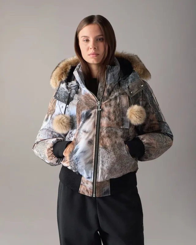 Moose Knuckles Debbie bomber duvet imprimé bronze