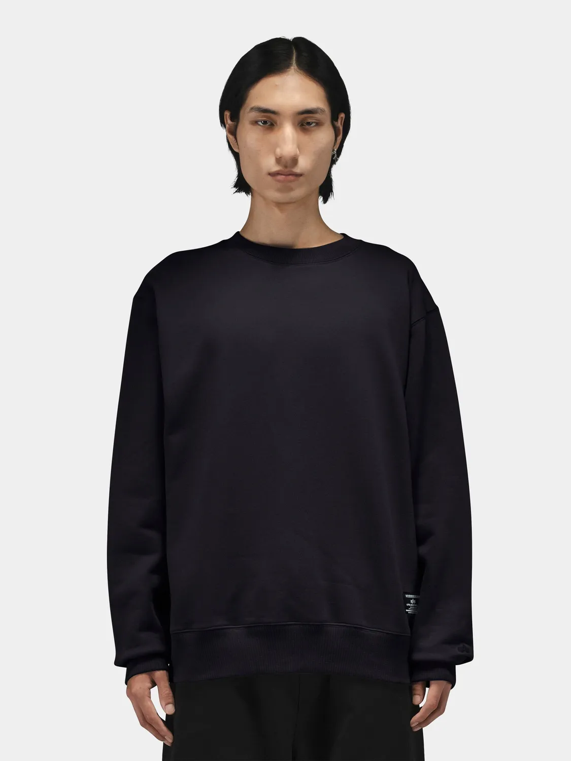 Alpha Industries Patched sweat col rond noir 320 GSM