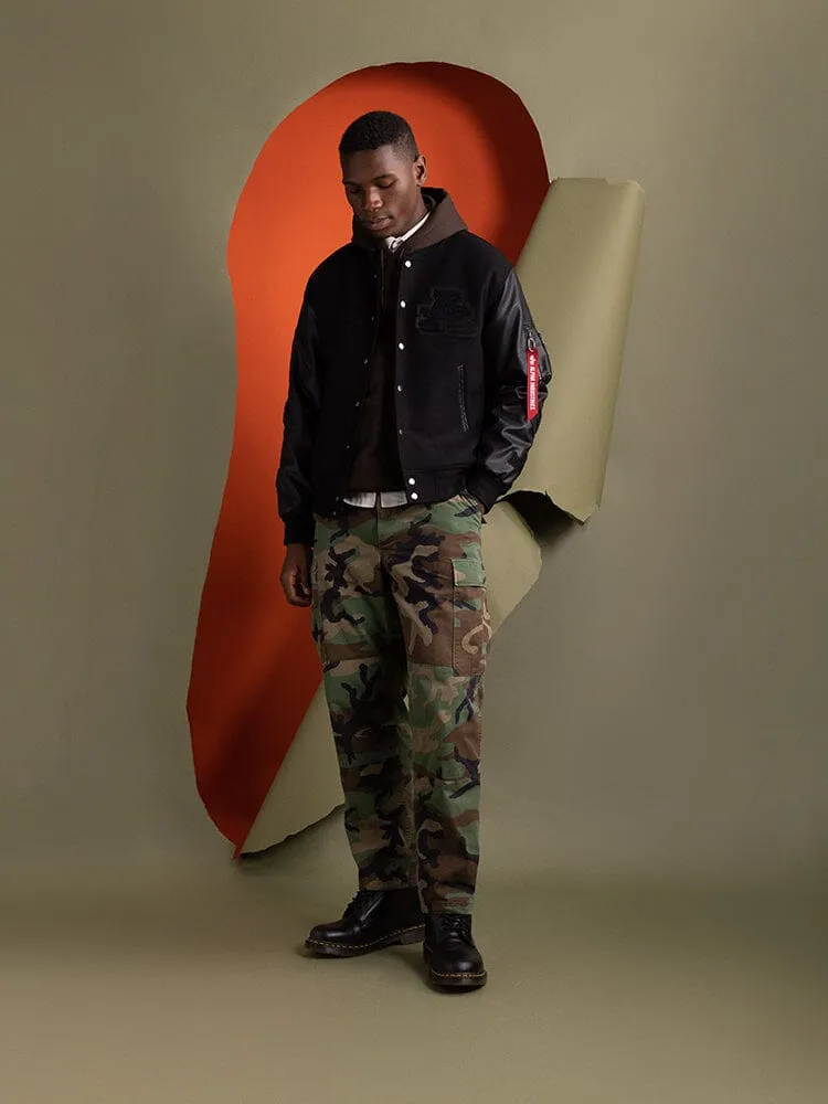 Alpha Industries MA-1 Varsity Blouson noir simili cuir