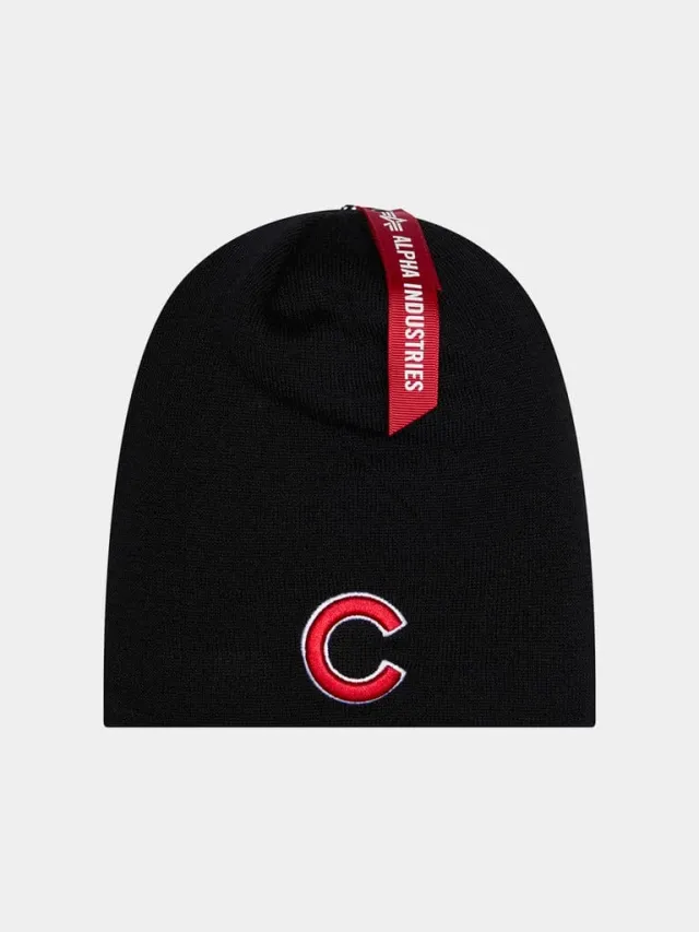 Alpha Industries Cubs bonnet laine noir brodé chaud