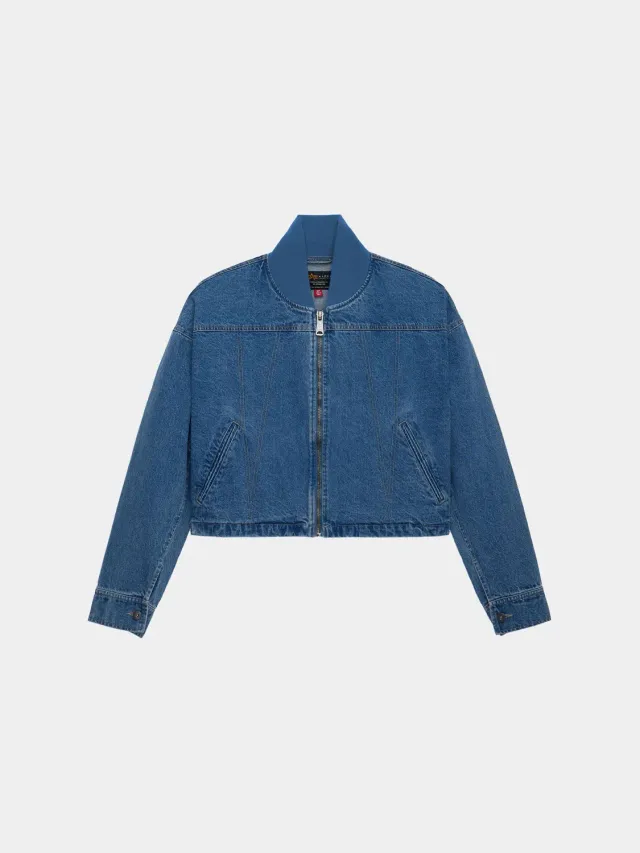 Alpha Industries Denim Relaxed blouson femme bleu denim