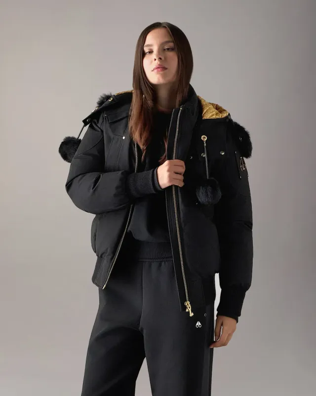 Moose Knuckles Gold Debbie Bomber duvet femme noir