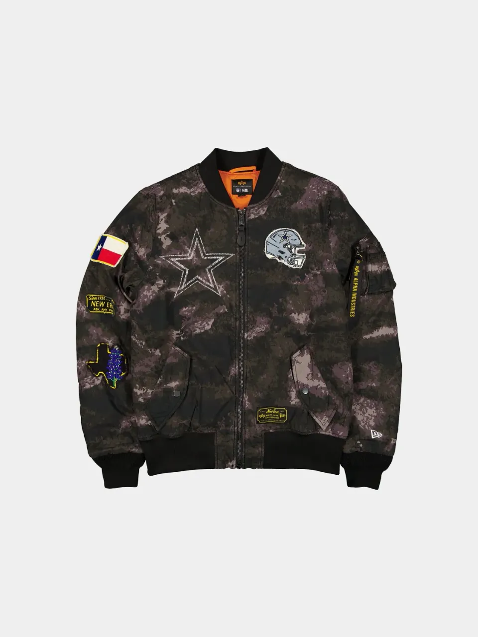 Alpha Industries MA-1 New Era NFL bomber homme camo noir