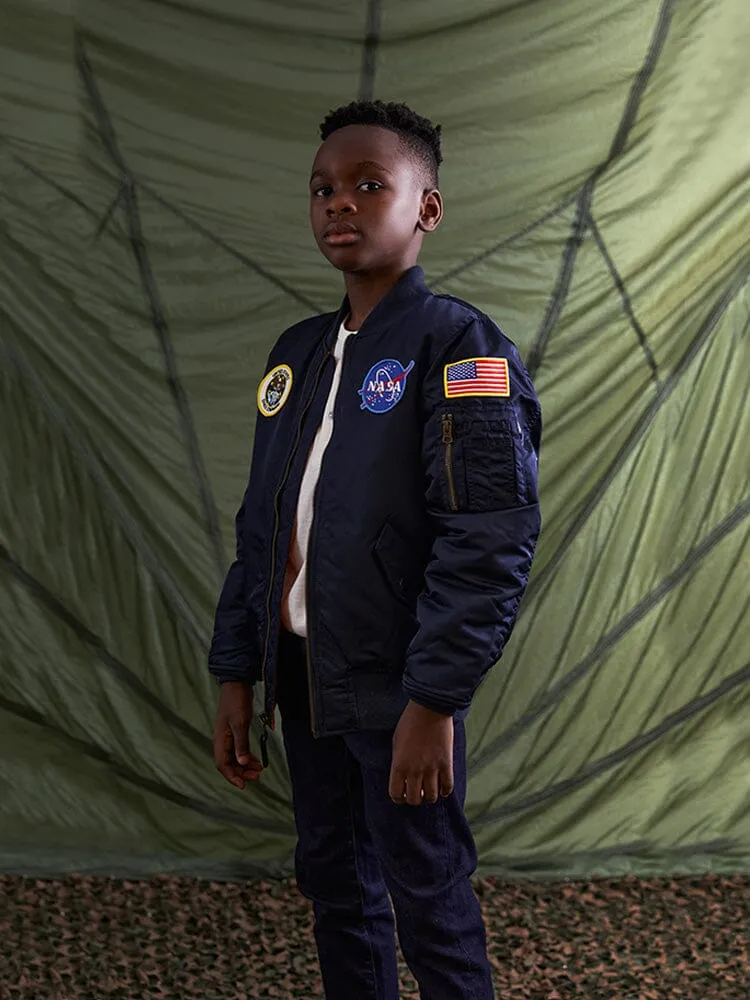 Alpha Industries NASA MA-1 blouson bomber enfant bleu replica