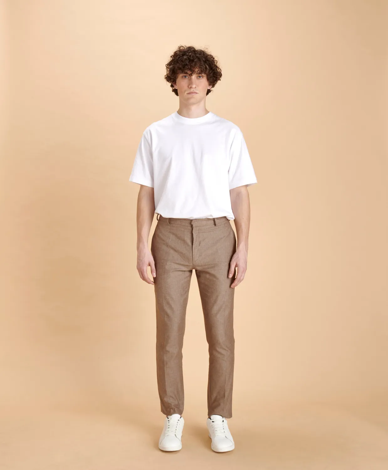 Soubacq Pantalon Linen Homme pantalon lin chevronné