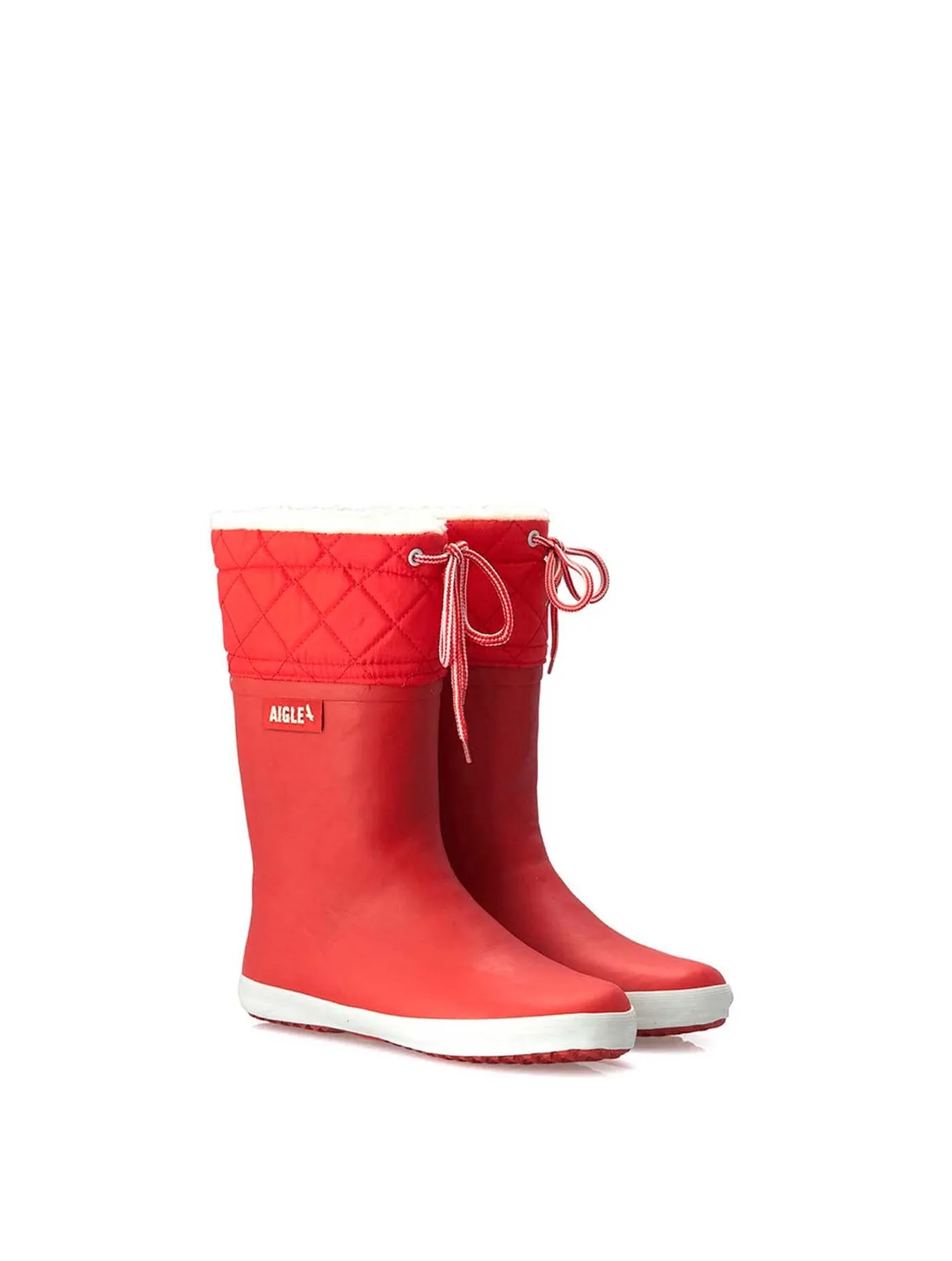 Aigle Giboulee 2 botte de pluie enfant fourrée Marine Blanc