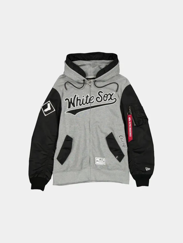 Alpha Industries MA-1 White Sox sweat zip capuche noir homme