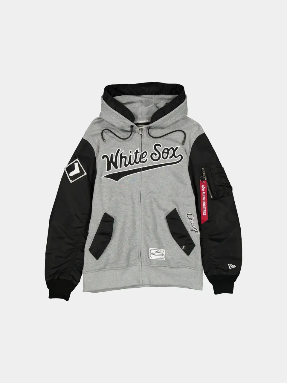 Alpha Industries MA-1 White Sox sweat zip capuche noir homme