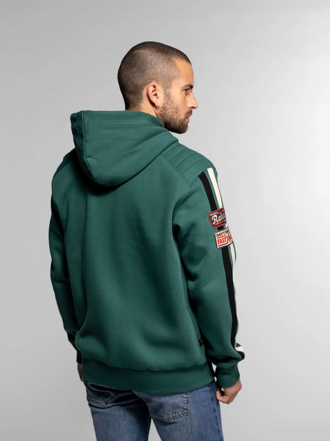 DAYTONA Cowl sweat capuche homme coton patchs racing