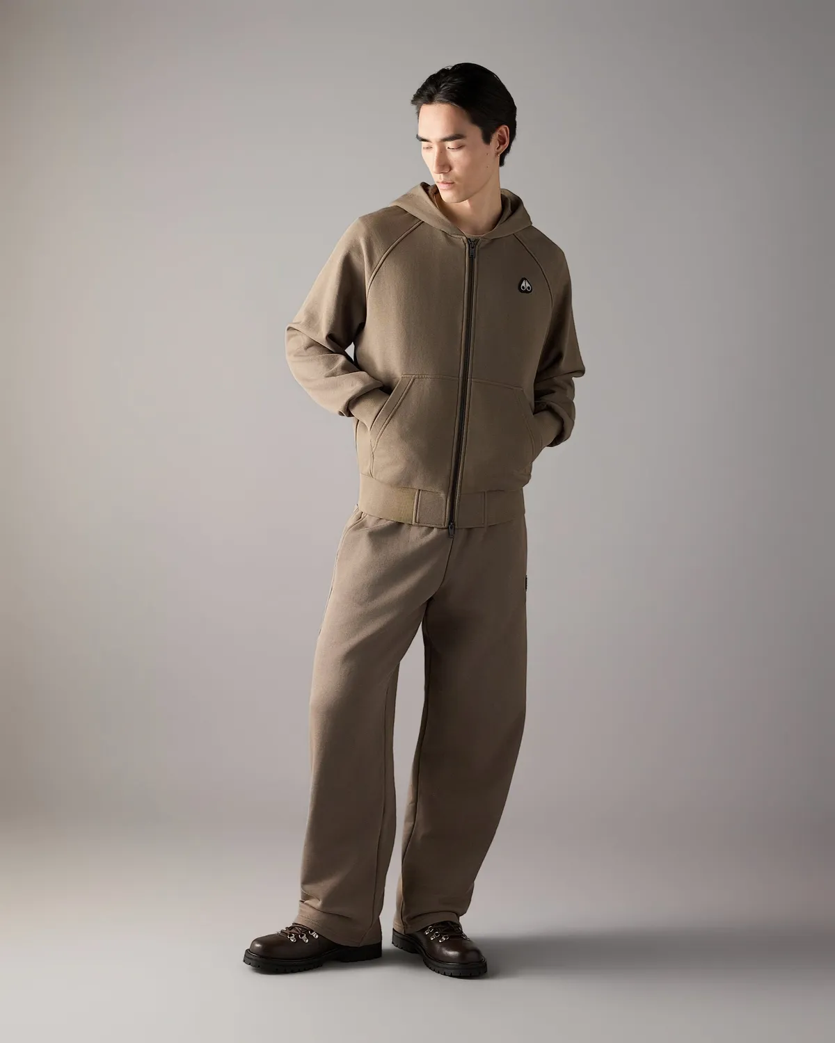 Moose Knuckles Yul sweat zippé gris capuche